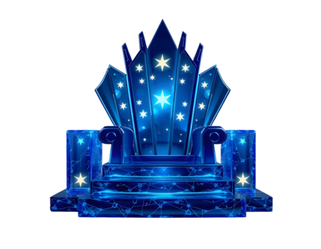 Celestial Throne Illuminated Fantasy Seat with Glowing Stars