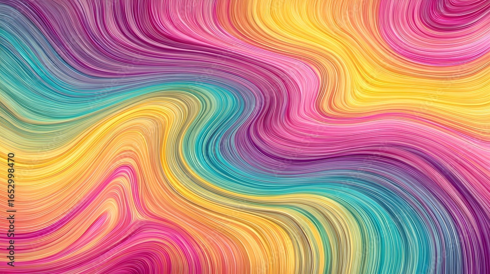 Aufkleber vibrant, swirling lines of color create a dynamic and mesmerizing abstract design.