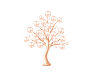 Obraz premium Pearl Tree Elegant and Decorative Gemstone Foliage