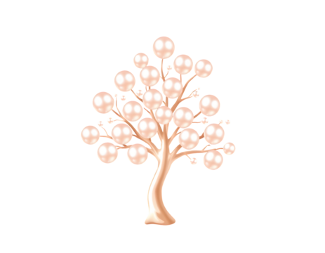 Pearl Tree Elegant and Decorative Gemstone Foliage