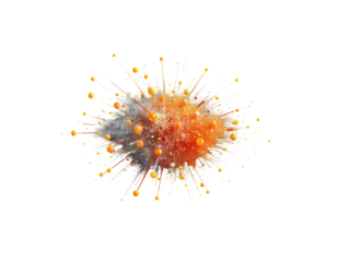 Abstract Explosion with Dynamic Shapes and Color Bubbles on Transparent Background