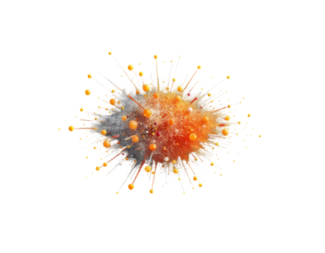 Abstract Explosion with Dynamic Shapes and Color Bubbles on Transparent Background