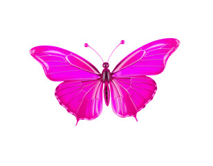 Pink Butterfly with Transparent Wings