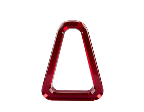 Red geometric shape with a transparent background