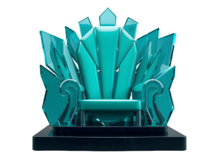 Turquoise Crystal Throne Futuristic Royalty