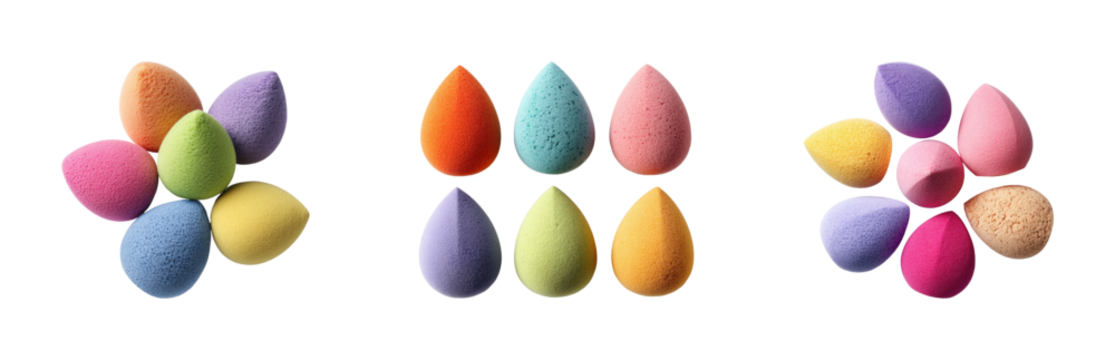 Colorful easter eggs display, isolated on transparent background, png set - Powered by Adobe