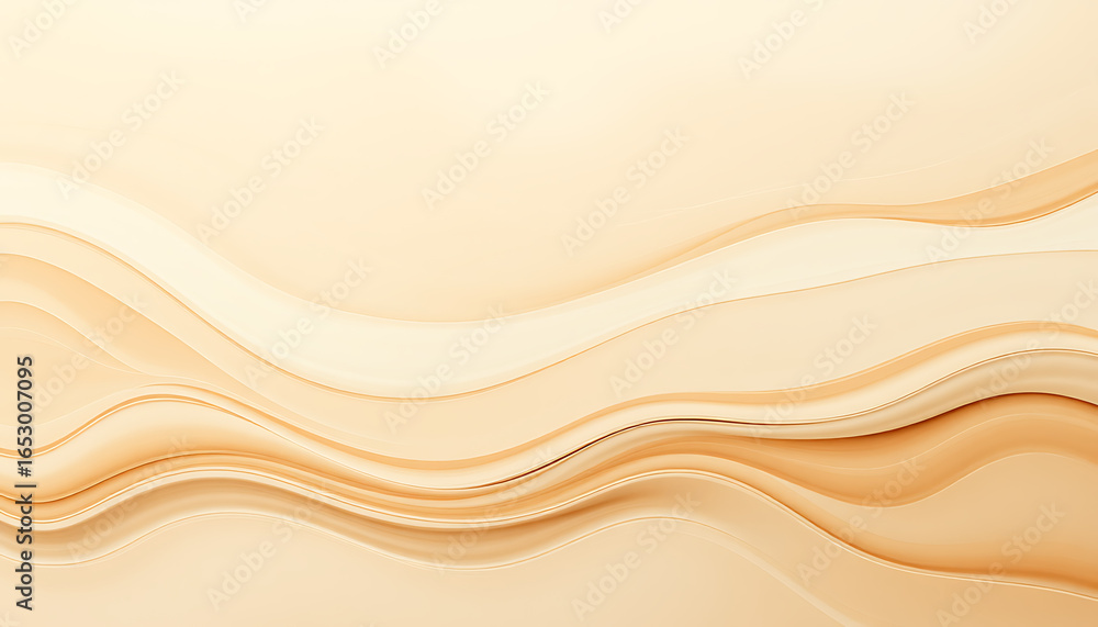 Fototapete abstract beige background with flowing wavy lines creating a soft and elegant visual effect design