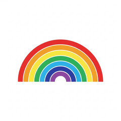 Obraz premium Colorful rainbow arc isolated on white background