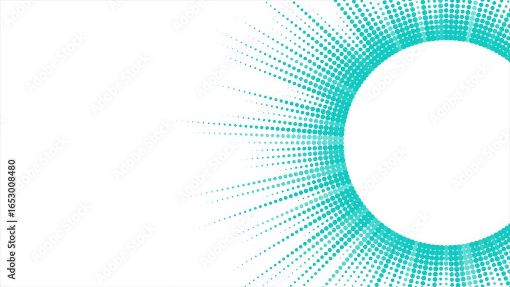 Poster blue minimal geometric halftone dotted lines pattern, abstract circular background. seamless looping