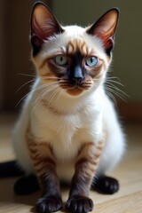 Obraz premium Attentive Blue-Eyed Cat