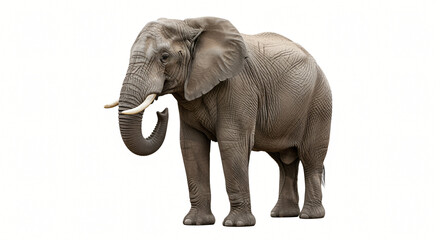 Obraz premium Majestic African Elephant - Isolated on White