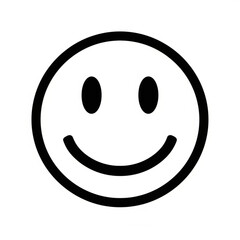 Fototapeta premium Simple smiley face icon isolated on white background