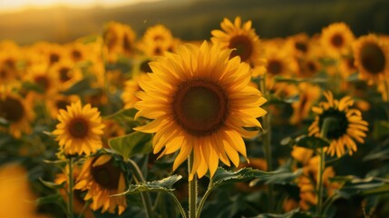 Obraz premium Sunflowers in Summer: Bright Blooms Under the Sun