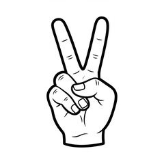Peace sign gesture with two fingers raised, isolated on white background