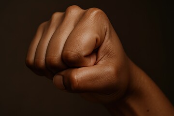 Tight Fist Clenched with Detailed Skin Texture and Shadows