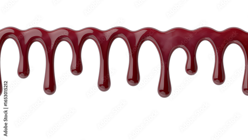Poster crimson cascade seamless pattern a liquid of deep scarlet drips isolated with transparent surface