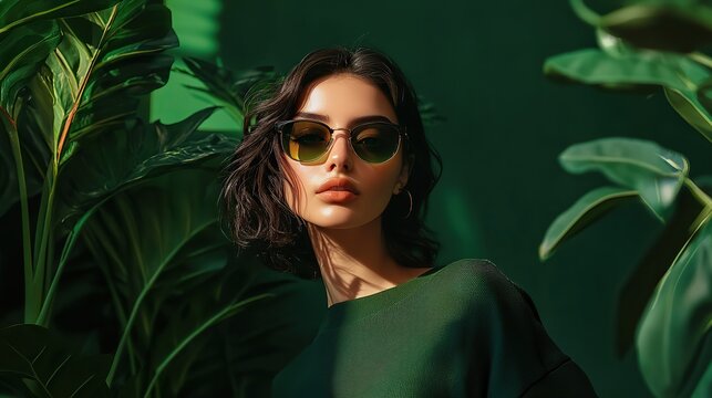full body photo of a female arab model wearing cartier sunglasses,