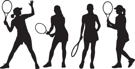 Obraz premium Sports Silhouette Vector Set – Athletes in ActionFootball, Basketball, and Running Player SilhouettesFitness and Sports Vector Bundle for Logo and Design