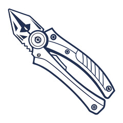 Illustration of pliers isolated on white background, a hand tool with jaws and handles for gripping, cutting, and bending materials