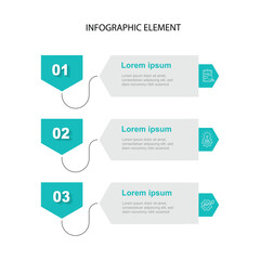 Vector template business infographic. 3 step vertical concept with columns or table with paper style and icons