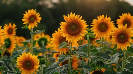 Obraz premium Sunflowers in Summer: Bright Blooms Under the Sun