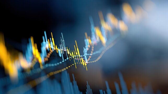 Market Trend Analysis: Capturing the essence of financial analysis through a dynamic visualization of fluctuating market trends.