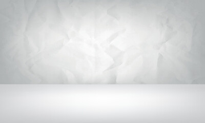 Gray studio background. Bright empty scene. White wall studio room with light.