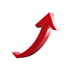 3D red upward-curving arrow