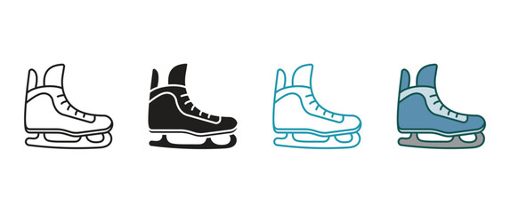 Ice skate icon line style vector.