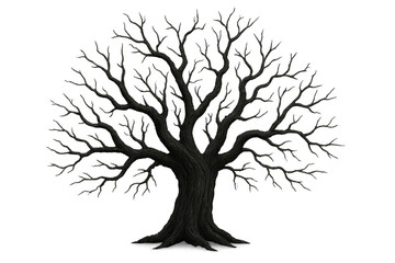 Big leafless tree with transparent background standing tall and imposing