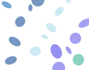 Cool Toned Elliptical Particles Overlay on Transparent Background