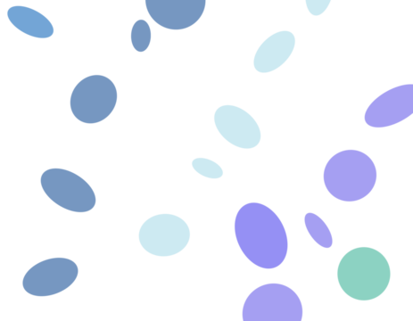 Cool Toned Elliptical Particles Overlay on Transparent Background