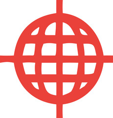 red globe on a white background