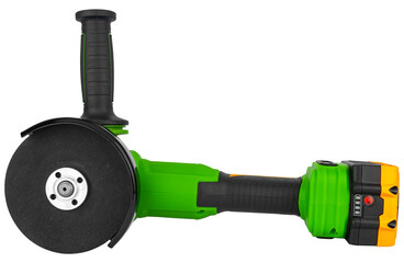 Professional cordless angle grinder for grinding and cleaning.