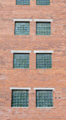brick wall with windows