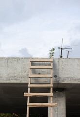 old wooden ladder