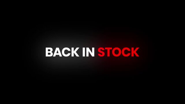 Back In Stock &ndash; 4K Particles Text Animation for Product Restock Announcements