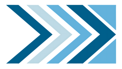 Directional chevron pattern blue isolated on a transparent background