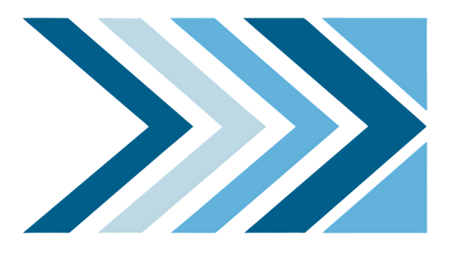 Directional chevron pattern blue isolated on a transparent background