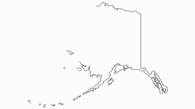 Easy to use map of Alaska state of USA