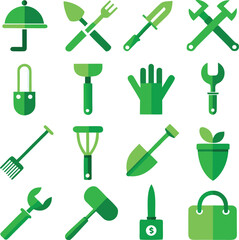 set of gardening icons