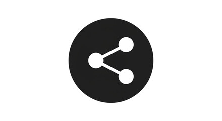 black and white share sign  icon isolated on white background