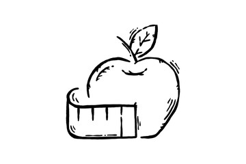Healthy eat diet food hand drawn vector icon illustration