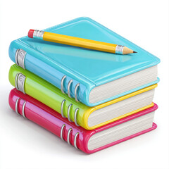 Fototapeta premium Notebook and pencil icon on a clean white background, ideal for educational or creative projects.