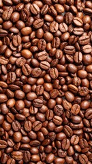 Obraz premium Close-up of roasted coffee beans