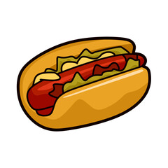 hot dog with large bun vector
