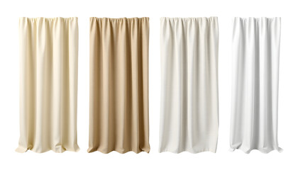 Curtains Collection in Various Neutral Colors, Isolated