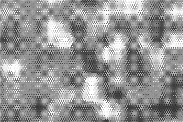 Pixel background with bitmap pattern. Videogame gradient abstract monochrome background with dither effect. Vector glitch halftone illustration. Black noisy shadows on white backdrop