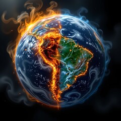 Fiery Earth Dynamic Globe with Environmental Tension