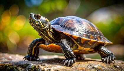 Obraz premium Close-up of a turtle on a rock